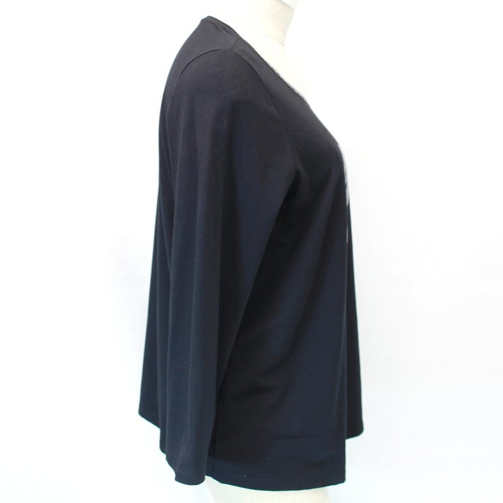 Catherines Plus Christmas Black "Joy" Long Sleeve Tee Top Tunic 1X , 18/20W - Picture 5 of 7